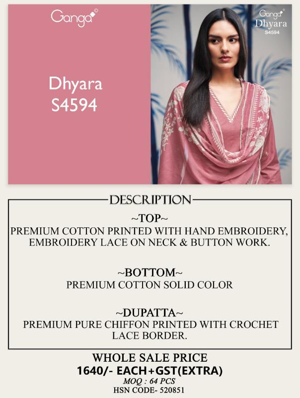 Ganga dhyara 4594 wholesale dress materials gurgaon